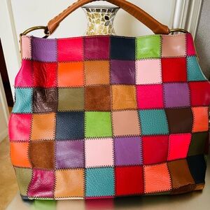 Colorful Patchwork Tote Bag